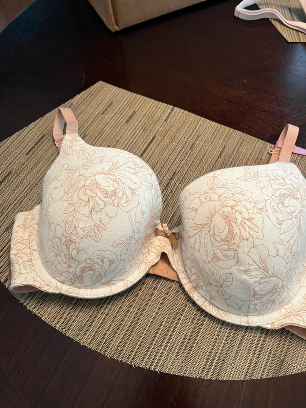 Ambrirlle Floral Lace Push-Up Bra - Cream 34d